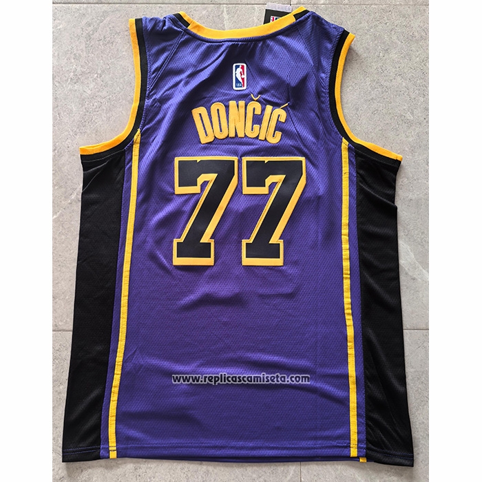 Camiseta Los Angeles Lakers Luka Doncic NO 77 Statement 2024-25 Violeta
